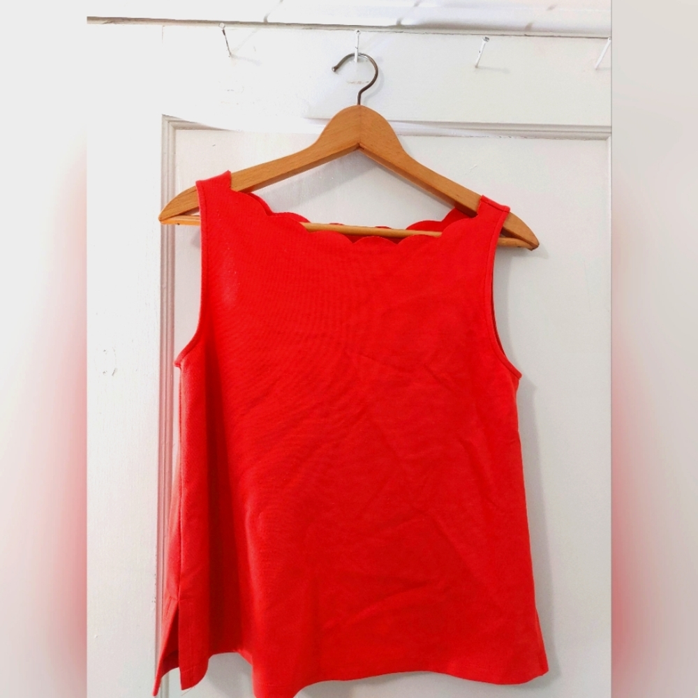 Orange Scalloped Neckline Tank Top by Eri + Ali. Anthropologie. Size X Small.